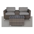Living Source International 4-Piece Wicker / Rattan Seating Group in Gray