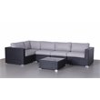 Living Source International 6-Piece Sectional Set with Cushions - Black and Gray