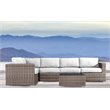 Living Source International 6-Piece Outdoor Set w/ Cushions in Brown/Canvas
