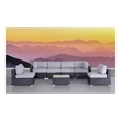 Living Source International 7-piece Wicker Sectional Seating Group in Black/Gray