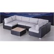 Living Source International 7-Piece Outdoor Set with Cushions in Black/Gray