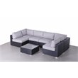 Living Source International 7-Piece Outdoor Set with Cushions in Black/Gray