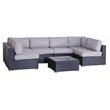 Living Source International 7-Piece Outdoor Set with Cushions in Black/Gray