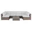 Living Source International 7-Piece Outdoor Set with Cushion in Gray/Canvas