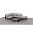 Living Source International 5-Piece Sectional Group with Cushions - Brown/Gray