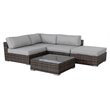 Living Source International 5-Piece Sectional Group with Cushions - Brown/Gray