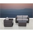 Living Source International 3-Person Wicker & Olefin Seating Group in Gray/Brown