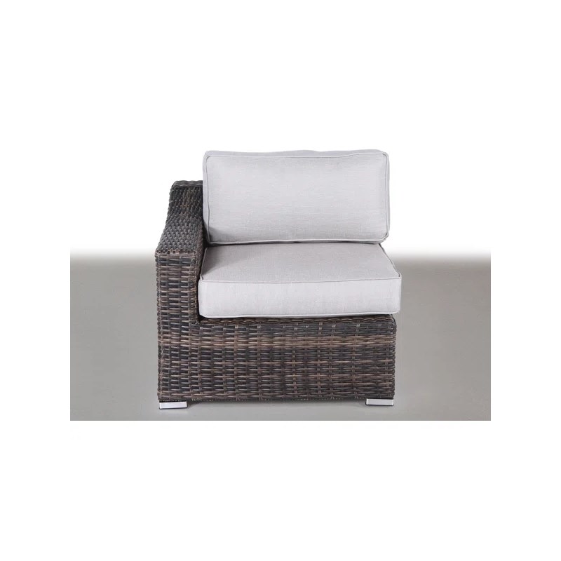 Living Source International 3-Person Wicker / Rattan Seating Group in Brown/Gray