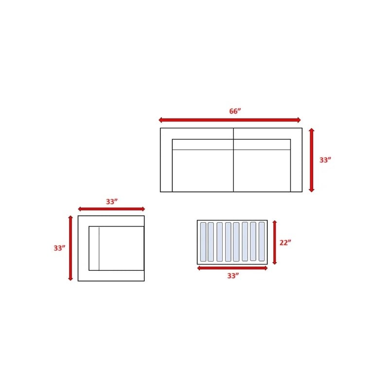 Living Source International 3-Person Wicker / Rattan Seating Group in Brown/Gray