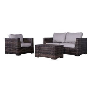 living source international 4-piece wicker sectional seating group in espresso