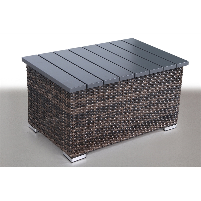 Living Source International 4-Piece Sectional Seating Group in Espresso/Gray