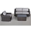 Living Source International 4-Piece Sectional Seating Group in Espresso/Gray