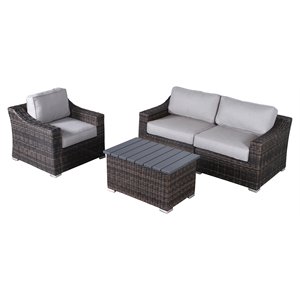 living source international 4-piece sectional seating group in espresso/gray