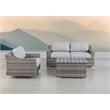 Living Source International 4-Piece Wicker Swivel Rocker Seating Group in Gray