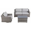 Living Source International 4-Piece Wicker Swivel Rocker Seating Group in Gray