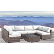 Living Source International 7-Piece Outdoor Set with Cushions in Brown/Canvas