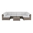 Living Source International 7-Piece Outdoor Set with Cushions in Brown/Canvas