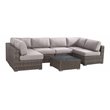Living Source International 7-Piece Wicker / Rattan Outdoor Set in Brown/Taupe