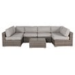 Living Source International 7-Piece Wicker Outdoor Set with Cushions in Brown