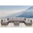 Living Source International 7-Piece Wicker / Rattan Sectional Set in Gray Finish