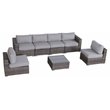 Living Source International 7-Piece Wicker / Rattan Sectional Set in Gray Finish