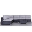 Living Source International Wicker / Rattan 8-Piece Sectional Set in Black/Gray