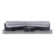 Living Source International Wicker / Rattan 8-Piece Sectional Set in Black/Gray