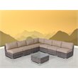 Living Source International 8-Piece Seating Group with Brown Cushions in Gray