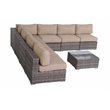 Living Source International 8-Piece Seating Group with Brown Cushions in Gray