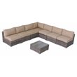 Living Source International 8-Piece Seating Group with Brown Cushions in Gray