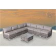 Living Source International 8-PC Wicker / Rattan Seating Group w/Cushion in Gray