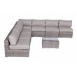 Living Source International 8-PC Wicker / Rattan Seating Group w/Cushion in Gray