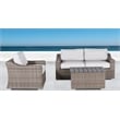 Living Source Intl 4-Piece Wicker / Rattan Sectional Group in Gray Finish