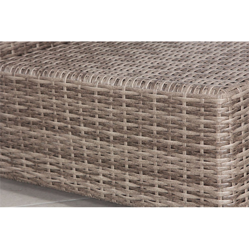 Living Source Intl 4-Piece Wicker / Rattan Sectional Group in Gray Finish