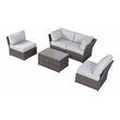 Living Source International 4-Person Seating Set with Cushion in Brown/Gray