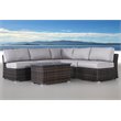 Living Source International 6-Piece Sectional Set with Cushions in Espresso/Gray