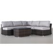 Living Source International 6-Piece Sectional Set with Cushions in Espresso/Gray