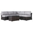 Living Source International 6-Piece Sectional Set with Cushions in Espresso/Gray