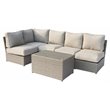 Living Source International 6-Piece Sectional Set with Cushions in Gray Finish