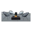 Living Source Intl 6-Piece Wicker / Rattan Multiple Chair Seating Group in Black