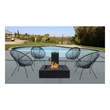 Living Source Intl 6-Piece Wicker / Rattan Multiple Chair Seating Group in Black