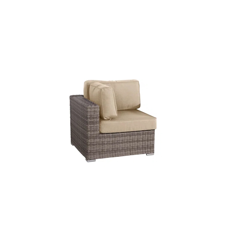 Living Source International 7-Piece Wicker / Rattan Outdoor Set in Gray/Beige