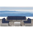 Living Source International 7-Piece Outdoor Set with Cushion in Gray/Navy Blue
