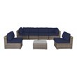 Living Source International 7-Piece Outdoor Set with Cushion in Gray/Navy Blue