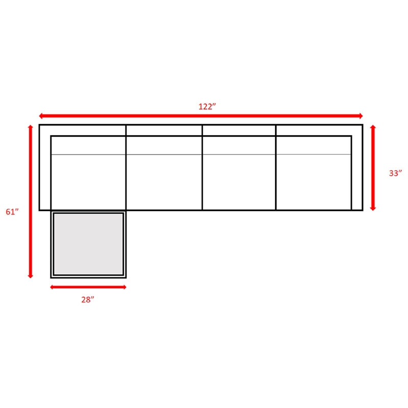 Living Source International 5-Piece Wicker/Rattan Sectional Set in Gray