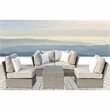 Living Source International 5-Piece Seating Group with Cushions in Gray and Tan