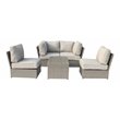 Living Source International 5-Piece Seating Group with Cushions in Gray and Tan