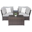 Living Source International 4-Piece Wicker / Rattan Seating Group in Brown