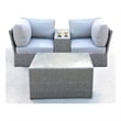 Living Source International 4-Piece Wicker / Rattan Seating Group in Gray Finish