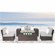 Living Source International 7-Piece Outdoor Set with Cushions in Brown